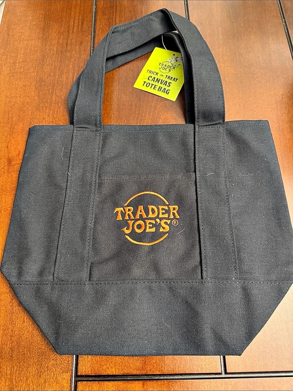 Trader Joe's Trick-or-Treat Canvas Tote Bag Black